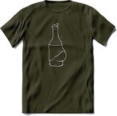 Bierbuik Bier T-Shirt | Unisex Kleding | Dames - Heren Feest shirt | Drank | Grappig Verjaardag Cadeau tekst | - Leger Groen - S
