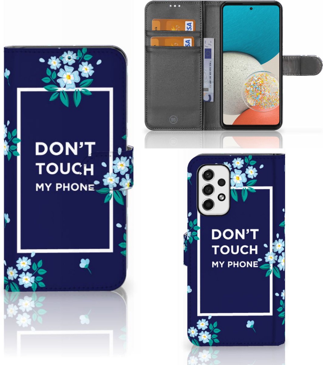 Samsung Galaxy A53 Portemonnee Hoesje Flowers Blue DTMP