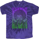 Jimi Hendrix Heren Tshirt -M- Swirly Text Blauw