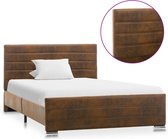 vidaXL Bedframe kunstsuède bruin 120x200 cm