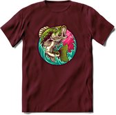 Vissen T-Shirt | Beige | Grappig Verjaardag Vis Hobby Cadeau Shirt | Dames - Heren - Unisex | Tshirt Hengelsport Kleding Kado - Burgundy - S