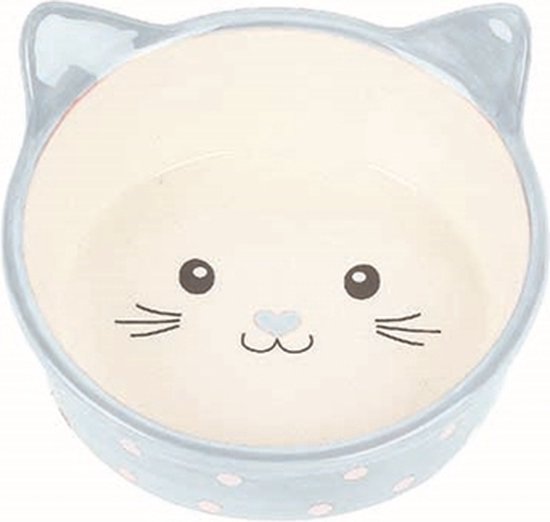 Happy Pet Food Bol Chat Polka Bleu Creme Bol Com