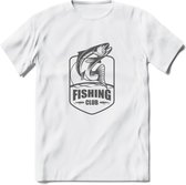 Fishing - Vissen T-Shirt | Grappig Verjaardag Vis Hobby Cadeau Shirt | Dames - Heren - Unisex | Tshirt Hengelsport Kleding Kado - Wit - 3XL