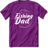 Fishing Dad - Vissen T-Shirt | Grappig Verjaardag Vis Hobby Cadeau Shirt | Dames - Heren - Unisex | Tshirt Hengelsport Kleding Kado - Paars - S