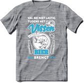 Val Me Niet Lastig Tijdens Het Vissen T-Shirt | Blauw | Grappig Verjaardag Vis Hobby Cadeau Shirt | Dames - Heren - Unisex | Tshirt Hengelsport Kleding Kado - Donker Grijs - Gemale
