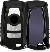 kwmobile autosleutelhoes voor BMW 3-knops draadloze autosleutel (alleen Keyless Go) - TPU beschermhoes in hoogglans zwart