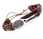 GoedeDoelen.Shop | Veterarmband Tennis Racket | Tennis Armband | Sport Armband | In Maat Verstelbaar | Polsmaat 17 - 27 CM | Cadeau | wellness-House