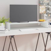 Decoways - Tv-meubel/monitorverhoger wit 90x30x13 cm glas