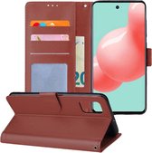 LuxeBass Hoesje geschikt voor Samsung Galaxy A71 - Bookcase Bruin - portemonnee hoesje - telefoonhoes - gsm hoes - telefoonhoesjes