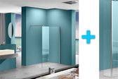 Klea Eco Combi Inloopdouche Met Zijwand 120x30x200cm 8mm Antikalk Veiligheidsglas Met NANO Coating