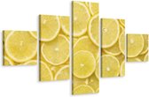 Schilderij - Gesneden citroenen, 5luik, Premium print