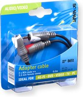 Scanpart Verloopkabel 3.5s(f)-2tulp(m) 0.2m