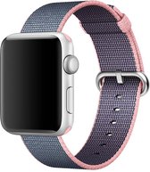 Nylon bandje voor de Geschikt voor Apple Watch 42mm - 44mm Licht Roze voor Series 1|2|3|4|5|6|7