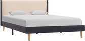 Decoways - Bedframe stof crème 140x200 cm