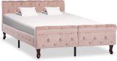 Decoways - Bedframe fluweel roze 120x200 cm