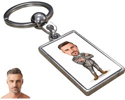 Omslag van Leger Karikatuur Man - Gepersonaliseerde Karikatuur Sleutelhanger met Jouw Foto - Cadeau - Verjaardag - Kerst - Kado - Valentijn - Gepersonaliseerd Cadeau