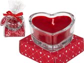 Kaars In Hartvorm - cadeau verpakking - with love