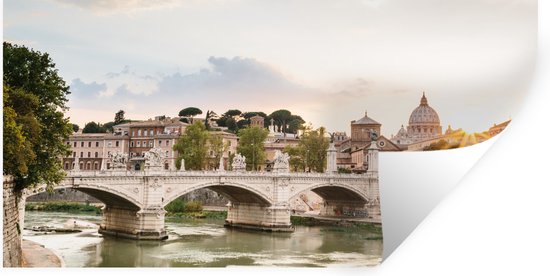 Stickers muraux - Film autocollant - Rome - Coucher de soleil - Pont - 80x40 cm - Film adhésif - Stickers muraux Chambre d'enfant - Papier peint autocollant