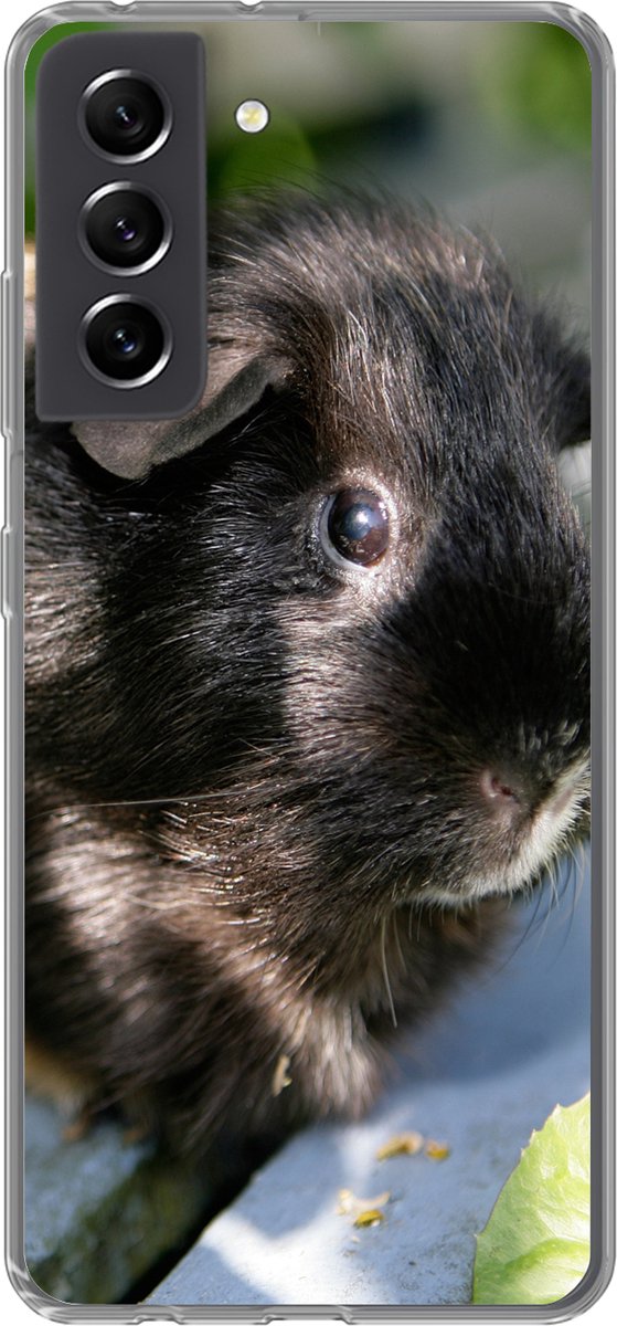 Telefoonhoesje Geschikt voor Samsung Galaxy S21 FE hoesje - Cavia's in de tuin - Siliconen Telefoonhoesje Telefoonhoesje