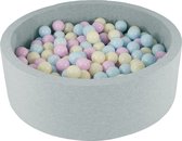Ballenbad rond - grijs - 90x30 cm - met 300 pastel ballen