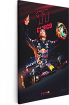 Artaza Canvas Schilderij Sergio Perez bij Red Bull Racing F1 - 80x120 - Groot - Muurdecoratie - Canvas Print