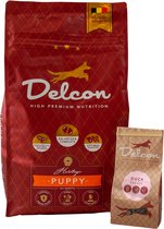 Delcon - Premium Hondenvoer - Puppy - 3kg - Voordeelpakket met Delcon - snacks Eend - 150gr