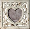 Clayre & Eef Cadre photo 15x15 cm Beige Marron MDF En forme de coeur Cadre de photo