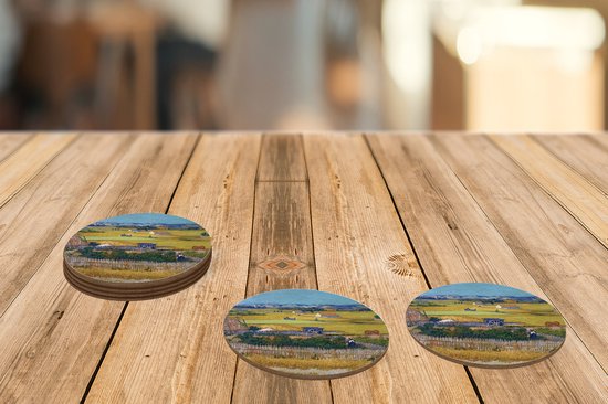 Sous-verres - Ronds - La Récolte - Peinture de Vincent van Gogh - 10x10 cm - 6 pièces