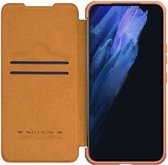 Nillkin Qin Pro Hoesje voor de Samsung Galaxy S22 Plus - Book Case met Camera Slider - Ruimte voor Twee Pasjes Bruin