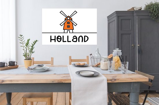 Moulin à affiches - Oranje - Wit - Holland - 120x90 cm