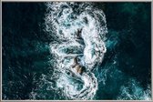 JUNIQE - Poster met kunststof lijst Whirling Waves by @regnumsaturni