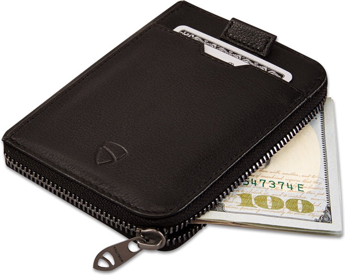 Vaultskin Notting Hill Slim Zip Wallet with RFID, Black, Size One Size