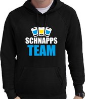 Apres ski trui met capuchon Schnapps team zwart  heren - Wintersport hoodie - Foute apres ski outfit/ kleding/ verkleedkleding 2XL