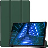 Hoesje Geschikt voor Lenovo Tab M10 FHD Plus 2nd Gen Hoes Case Tablet Hoesje Tri-fold - Hoes Geschikt voor Lenovo Tab M10 FHD Plus (2e Gen) Hoesje Hard Cover Bookcase Hoes - Donkergroen