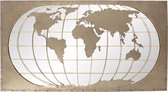 Muurdecoratie 120*66*4 cm Goudkleurig Ijzer Rechthoek Wereldbol Wanddecoratie Woonkamer Decoratie