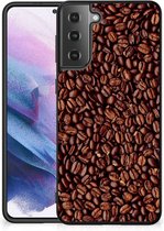 Telefoon Hoesje Geschikt voor Samsung Galaxy S21 Plus Hoesje met Zwarte rand Koffiebonen