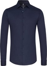 Desoto - Overhemd Kent Grafische Print Donkerblauw - Maat M - Slim-fit