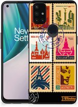 Trendy Telefoonhoesjes OnePlus Nord N10 5G GSM Hoesje met Zwarte rand Postzegels
