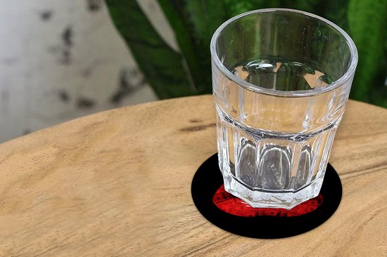 Sous- Sous-verres pour verres - Ronds - Lips - Argent - Rouge - 10x10 cm - 6 pièces