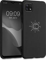 kwmobile telefoonhoesje geschikt voor Samsung Galaxy A22 5G - Hoesje voor smartphone in wit / zwart - Backcover van TPU - Minimalistische Stijl design