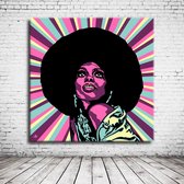 Pop Art Diana Ross Poster in lijst - 90 x 90 cm en 2 cm dik - Fotopapier Mat 180 gr Framed - Popart Wanddecoratie inclusief lijst