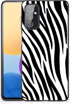 Smartphone Hoesje Geschikt voor Samsung Galaxy M52 Trendy Telefoonhoesjes met Zwarte rand Zebra