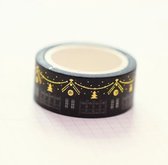 Washi Tape - Huisjes - Goud - Zwart - 15mmx5m
