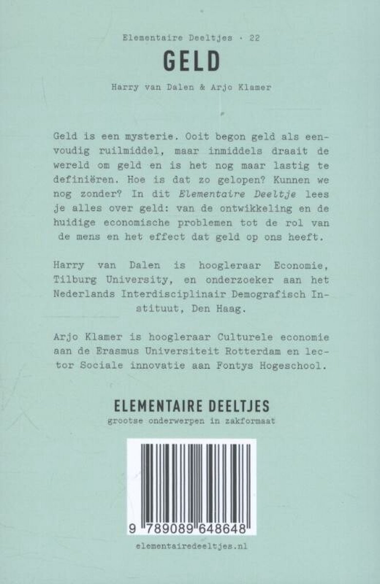 Elementaire Deeltjes 22 - Geld - back cover