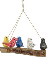 Hangmobiel  - Vogels - Hout - Meerkleurig - 28x25x14 cm - Indonesie - Sarana - Fairtrade