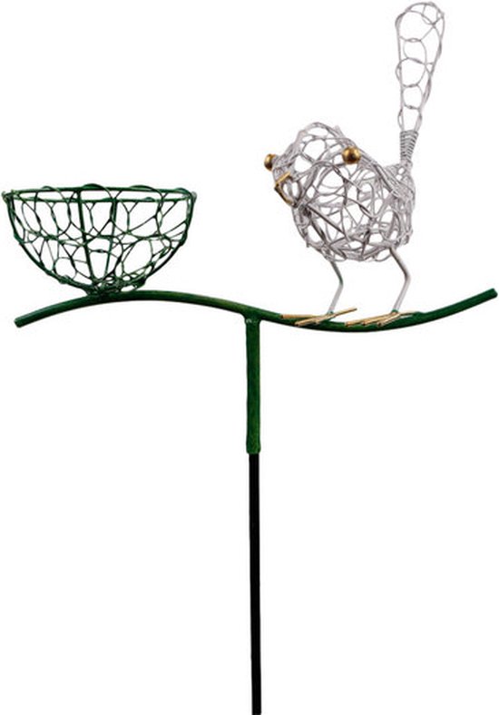Rawa Geschenken Tuinsteker Vogel - Glazen tuindecoratie voor in de tuin 50 cm tuin