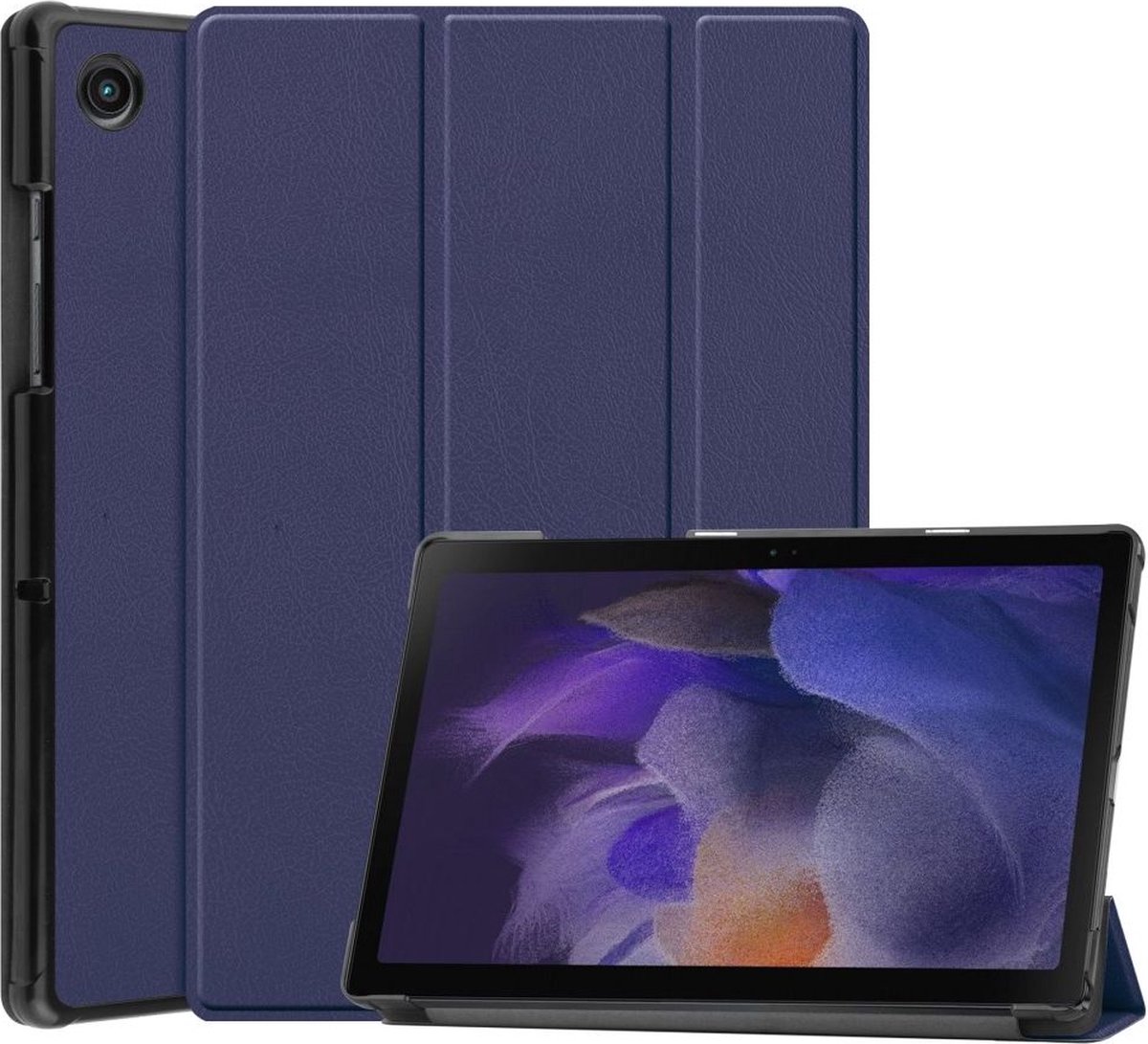 Tablet Hoes geschikt voor de Samsung Galaxy Tab A8 | Book Case met Standaard | Kunstlederen Beschermhoes | Tri-fold | Blauw