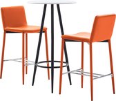 vidaXL 3-delige Barset kunstleer oranje
