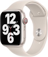 Geschikt voor Apple Watch 41MM / 40MM / 38MM Bandje Siliconen met Drukknoop Beige