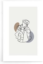 Walljar - Hug Line Art - Muurdecoratie - Poster